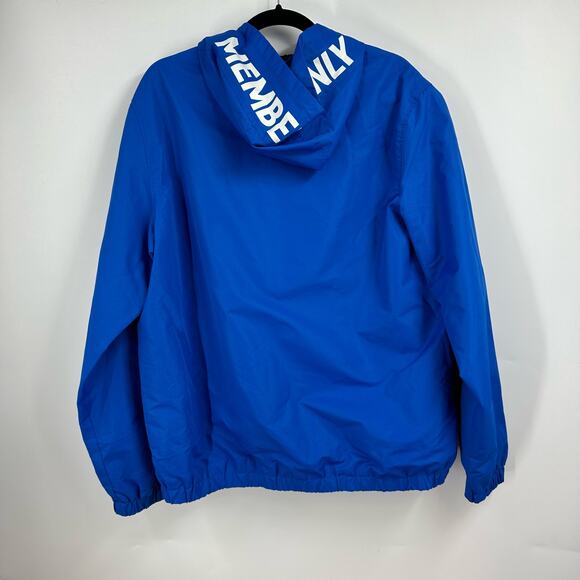 Members Only Solid Popover Windbreaker Large‎ Blue Black - Picture 7 of 11